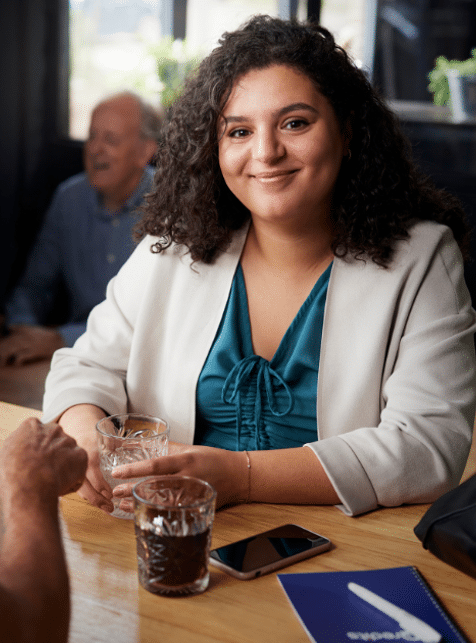 vrouw heeft een training van qredits gevolgd