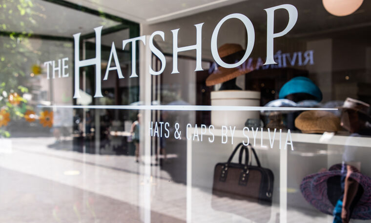 Hatshop winkel ruit 