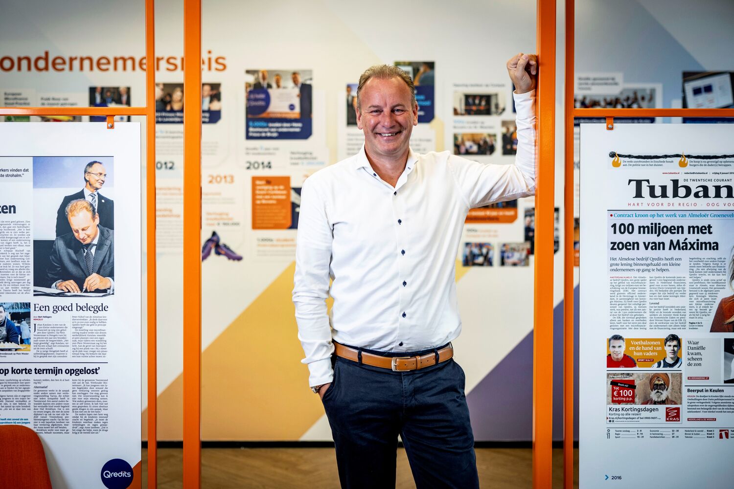 Elwin Groenevelt staat in het Qredits museum