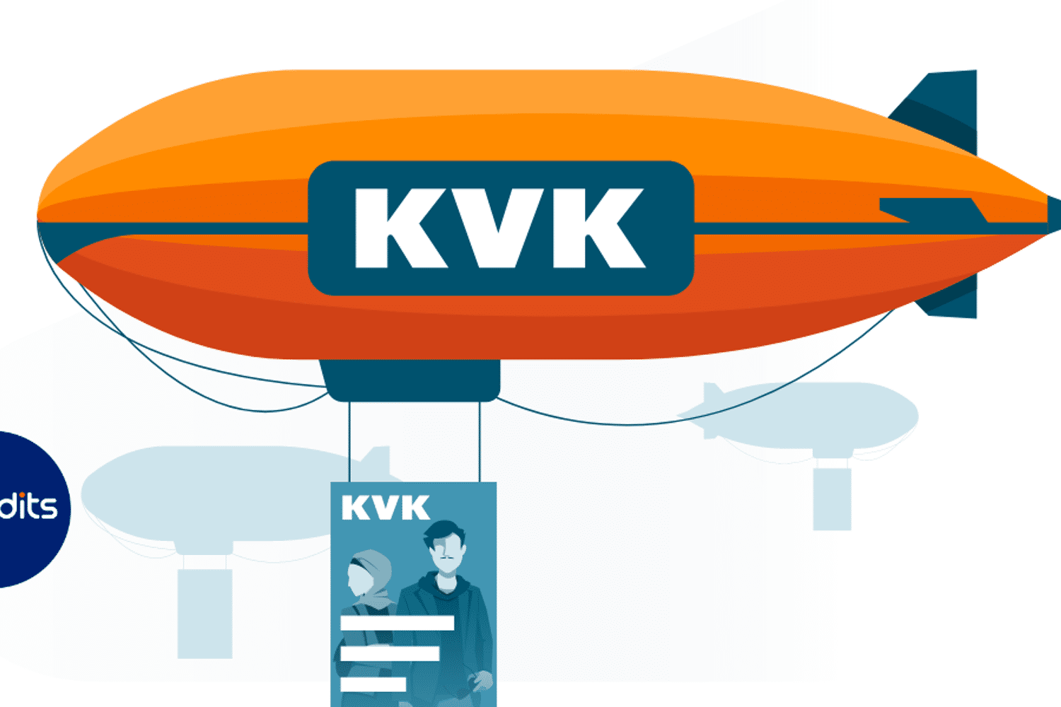 KVK zeppelin oranje met vliegende posters