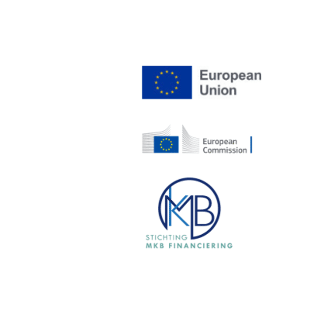 Logos van InvestEU, stichting MKB Financiering en COSME